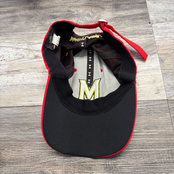 Under Armour Maryland Terrapins OSFA Red‎ Black Mens One Size Strapback Cap Hat - Picture 5 of 9